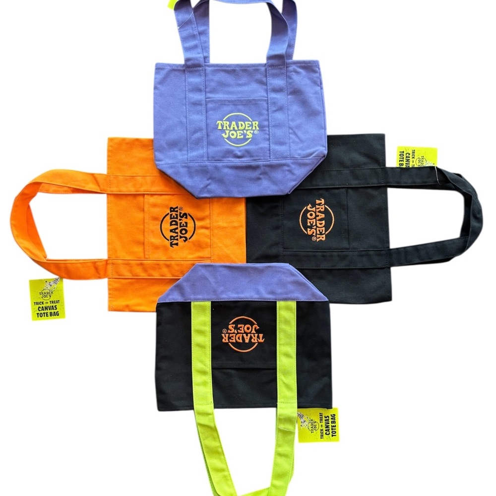 Trader Joe’s Halloween Mini Canvas Tote Bags Set of 4| Limited Edition